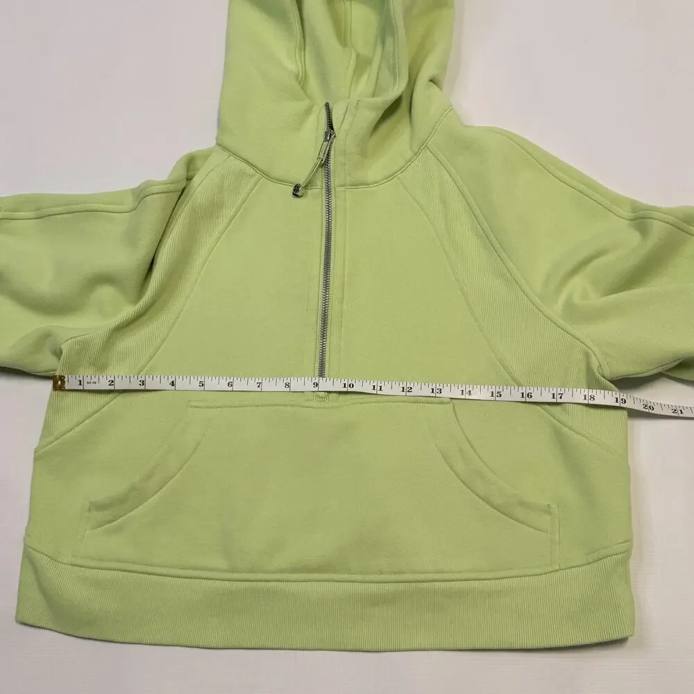 Lululemon Scuba Hoodie Womens XS/S Green 1/2 Zip Fleece Cropped Thumbholes